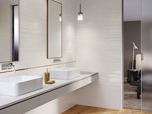 Ferano - Z dwoma umywalkami łazienka, styl skandynawski - zdjęcie od Cersanit