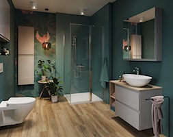 Kolekcja MODUO - Duża bez okna z lustrem z punktowym oświetleniem łazienka, styl nowoczesny - zdjęcie od Cersanit - Homebook
