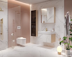 Inverto - Duża biała beżowa łazienka bez okna, styl glamour - zdjęcie od Cersanit - Homebook