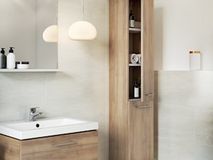 Inspiracje łazienki - Mała na poddaszu bez okna z lustrem łazienka - zdjęcie od Cersanit