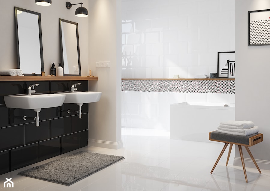 Inspiracje łazienki - Średnia z dwoma umywalkami łazienka, styl nowoczesny - zdjęcie od Cersanit