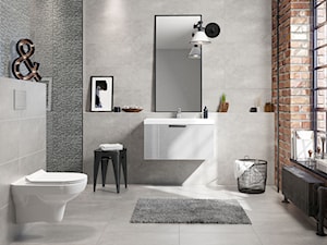 Inspiracje łazienki - Średnia na poddaszu łazienka z oknem, styl industrialny - zdjęcie od Cersanit