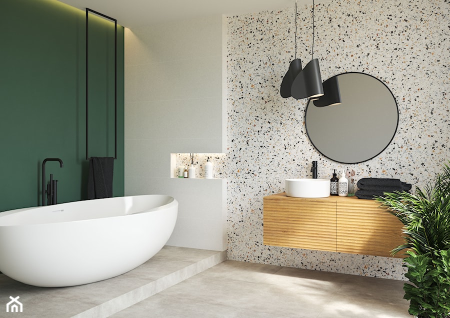 Hika - Średnia bez okna z lustrem łazienka, styl nowoczesny - zdjęcie od Cersanit