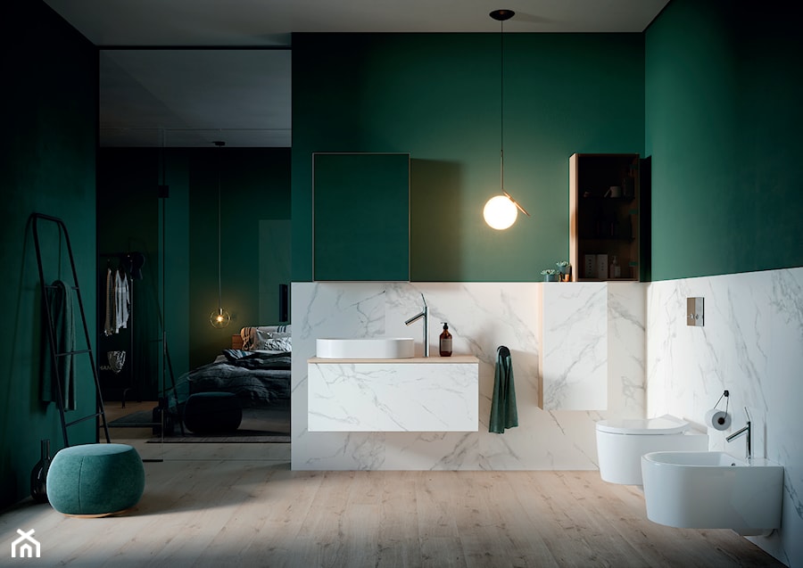 Inverto - Duża jako pokój kąpielowy łazienka z oknem, styl nowoczesny - zdjęcie od Cersanit