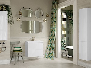 Easy - Średnia z lustrem łazienka z oknem, styl vintage - zdjęcie od Cersanit
