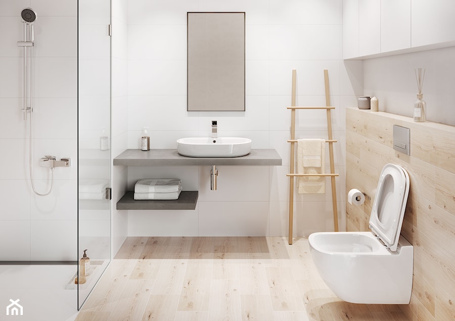 Clean On - Mała bez okna łazienka, styl skandynawski - zdjęcie od Cersanit