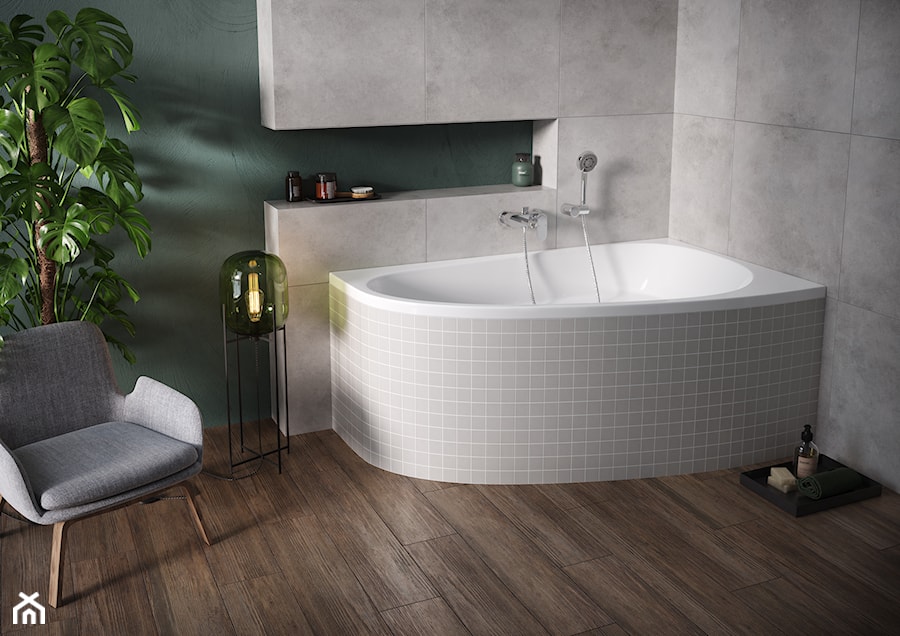Wanny - Średnia jako pokój kąpielowy łazienka z oknem, styl nowoczesny - zdjęcie od Cersanit