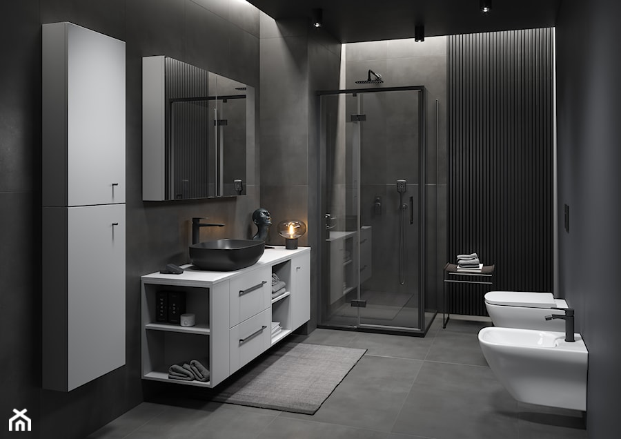 Larga - Duża bez okna łazienka, styl minimalistyczny - zdjęcie od Cersanit