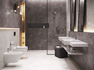 Stone Paradise - Średnia bez okna z lustrem z dwoma umywalkami łazienka, styl nowoczesny - zdjęcie od Cersanit