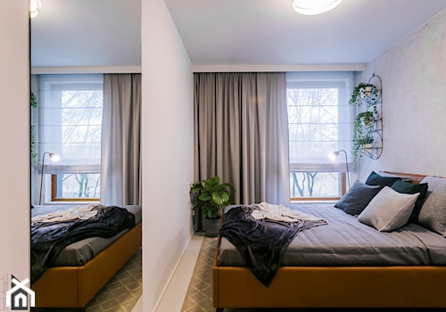 Mieszkanie na wynajem Front Park Gdańsk - Średnia biała sypialnia, styl industrialny - zdjęcie od masz design Magdalena Szwedowska