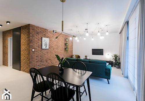 Mieszkanie na wynajem Front Park Gdańsk - Średni szary salon z jadalnią, styl industrialny - zdjęcie od masz design Magdalena Szwedowska