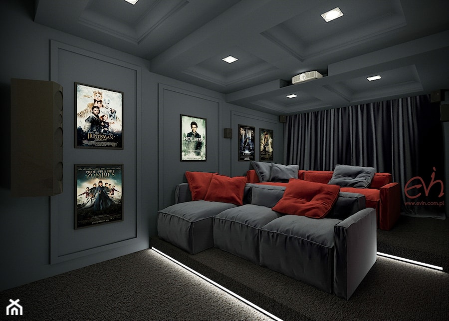 Domowe kino - Salon, styl nowoczesny - zdjęcie od Evin
