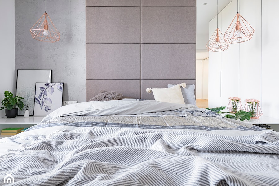 BB CONCEPT - Duża biała szara sypialnia, styl nowoczesny - zdjęcie od Dauksza Foto