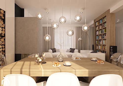 Projekt wnętrza salonu domu jednorodzinnego pod Warszawą. - zdjęcie od TissuArchitecture