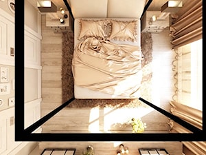ANGIELSKI ROMANTYZM W REZYDENCJI W MILANÓWKU - Średnia beżowa sypialnia, styl glamour - zdjęcie od TissuArchitecture