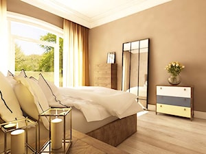ANGIELSKI ROMANTYZM W REZYDENCJI W MILANÓWKU - Duża brązowa sypialnia z balkonem / tarasem, styl rustykalny - zdjęcie od TissuArchitecture