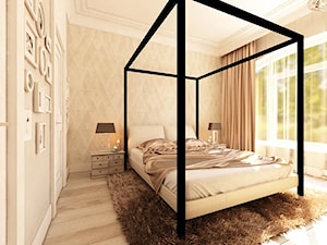 ANGIELSKI ROMANTYZM W REZYDENCJI W MILANÓWKU - Średnia beżowa sypialnia, styl nowoczesny - zdjęcie od TissuArchitecture