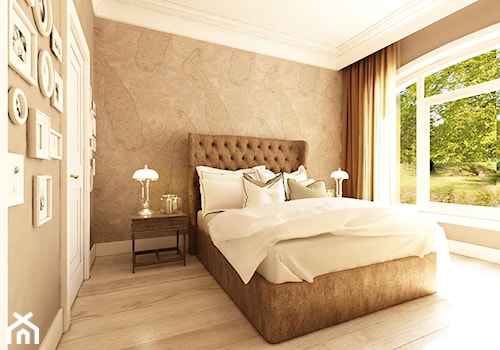 ANGIELSKI ROMANTYZM W REZYDENCJI W MILANÓWKU - Średnia beżowa sypialnia, styl nowoczesny - zdjęcie od TissuArchitecture