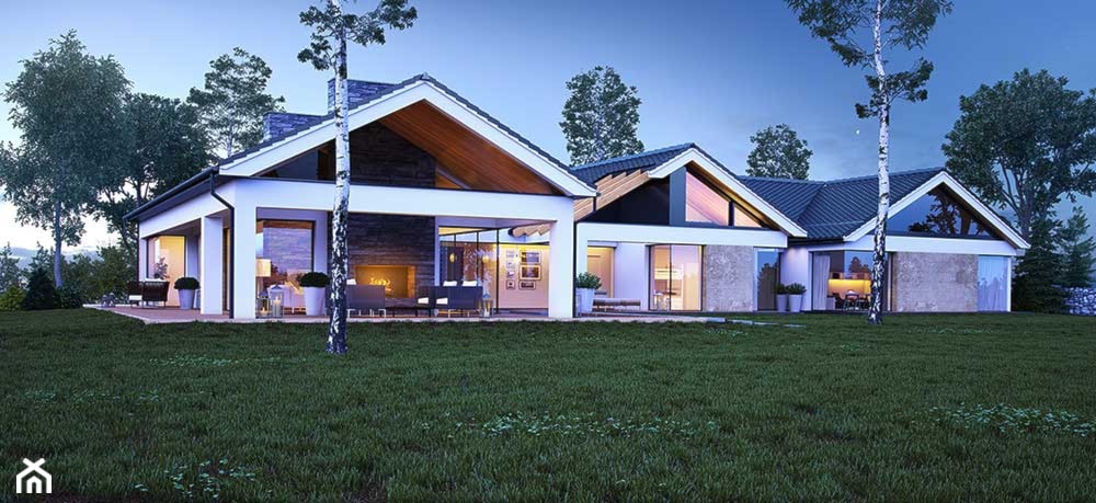 Projekt domu z dachami dwuspadowymi - zdjęcie od TissuArchitecture - Homebook