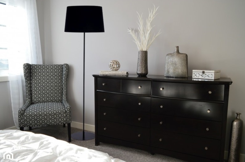 Szara sypialnia, styl nowoczesny - zdjęcie od Sklep Internetowy A-T