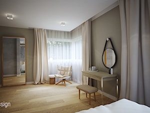 DOM POD WROCŁAWIEM - Średnia beżowa sypialnia, styl nowoczesny - zdjęcie od 2b design