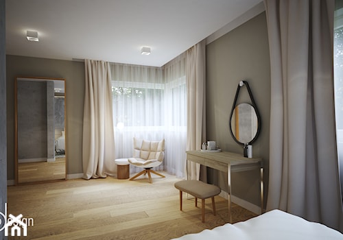 DOM POD WROCŁAWIEM - Średnia beżowa sypialnia, styl nowoczesny - zdjęcie od 2b design