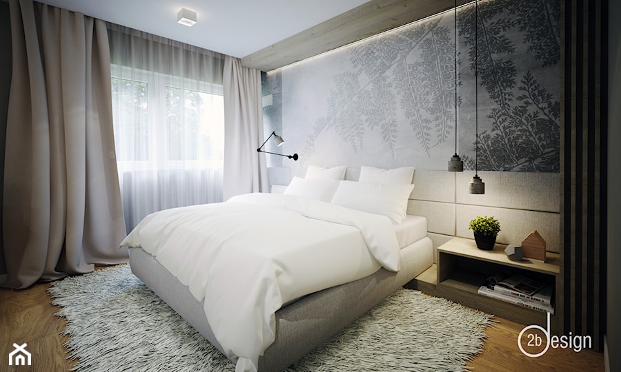DOM POD WROCŁAWIEM - Średnia szara sypialnia, styl nowoczesny - zdjęcie od 2b design