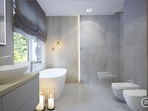 DOM POD WROCŁAWIEM - Średnia z punktowym oświetleniem łazienka z oknem, styl nowoczesny - zdjęcie od 2b design