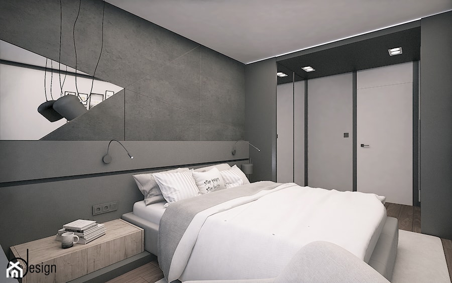 MIESZKANIE W WARSZAWIE - Średnia szara sypialnia, styl nowoczesny - zdjęcie od 2b design