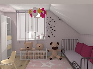 POKÓJ DLA DZIEWCZYNKI - Średni biały pokój dziecka dla dziecka dla dziewczynki, styl nowoczesny - zdjęcie od Iwona Kołecka - Projektowanie wnętrz