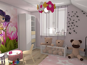 POKÓJ DLA DZIEWCZYNKI - Średni szary pokój dziecka dla dziecka dla dziewczynki, styl nowoczesny - zdjęcie od Iwona Kołecka - Projektowanie wnętrz