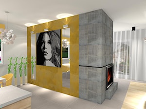 Salon z akcentem koloru miodowego - zdjęcie od Iwona Kołecka - Projektowanie wnętrz