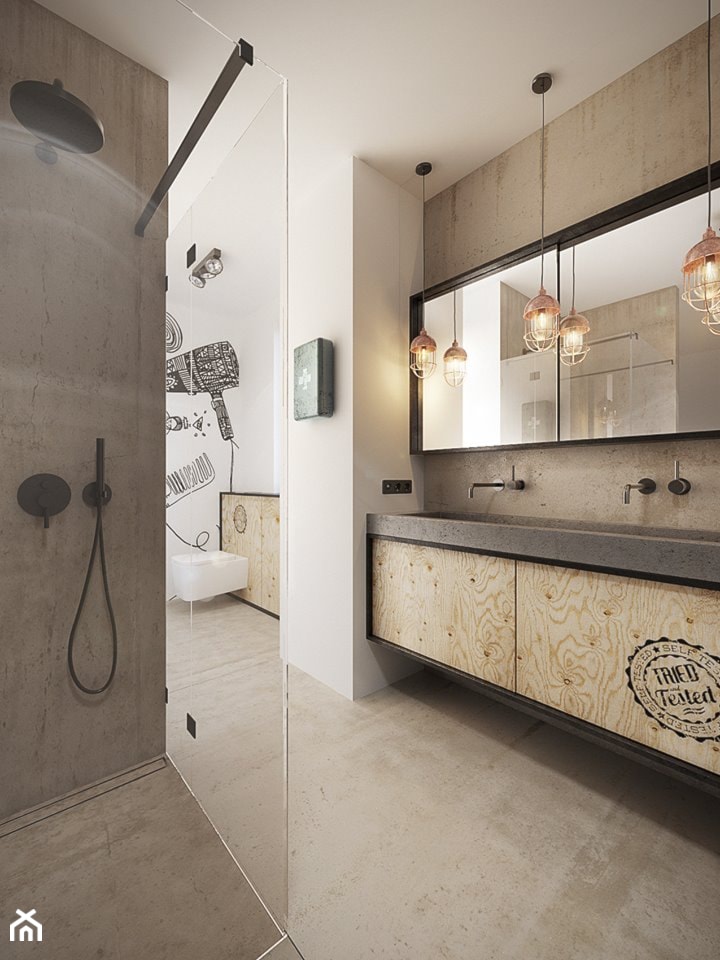 Warszawa - Wilanów - Duża z dwoma umywalkami z marmurową podłogą łazienka, styl nowoczesny - zdjęcie od razoo-architekci - Homebook