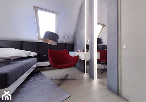 Sypialnia - Średnia biała sypialnia na poddaszu, styl nowoczesny - zdjęcie od Nana Project Sp. z o.o.
