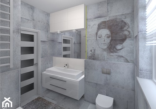 Projekt łazienki - Średnia z dwoma umywalkami z marmurową podłogą z punktowym oświetleniem łazienka z oknem, styl nowoczesny - zdjęcie od Nana Project Sp. z o.o.