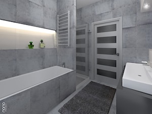 Projekt łazienki - Średnia bez okna z dwoma umywalkami z punktowym oświetleniem łazienka, styl nowoczesny - zdjęcie od Nana Project Sp. z o.o.