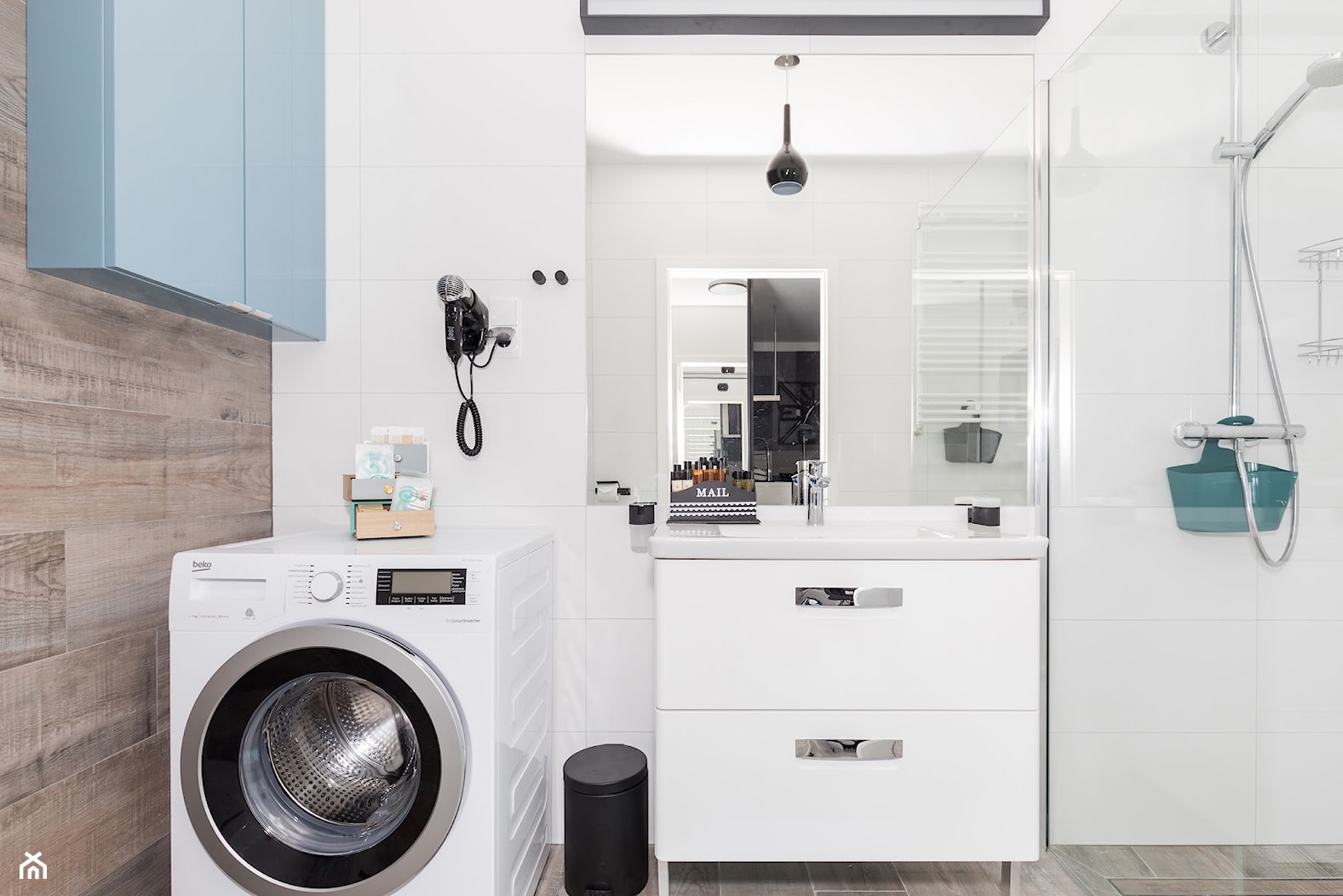 Design - Średnia bez okna z pralką / suszarką łazienka - zdjęcie od Apartments M&M- obsługa i aranżacja nieruchomości - Homebook