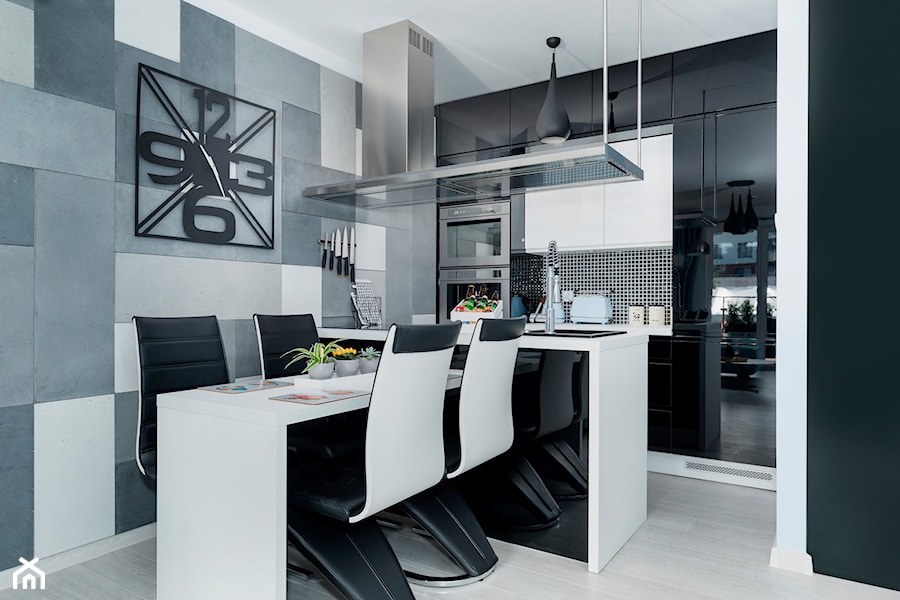 Design - Średnia szara jadalnia w kuchni - zdjęcie od Apartments M&M- obsługa i aranżacja nieruchomości