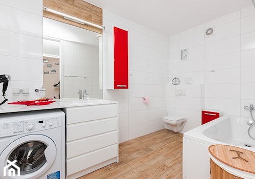 Nowoczesny Apartament dwupoziomowy - Średnia bez okna z pralką / suszarką łazienka, styl nowoczesny - zdjęcie od Apartments M&M- obsługa i aranżacja nieruchomości