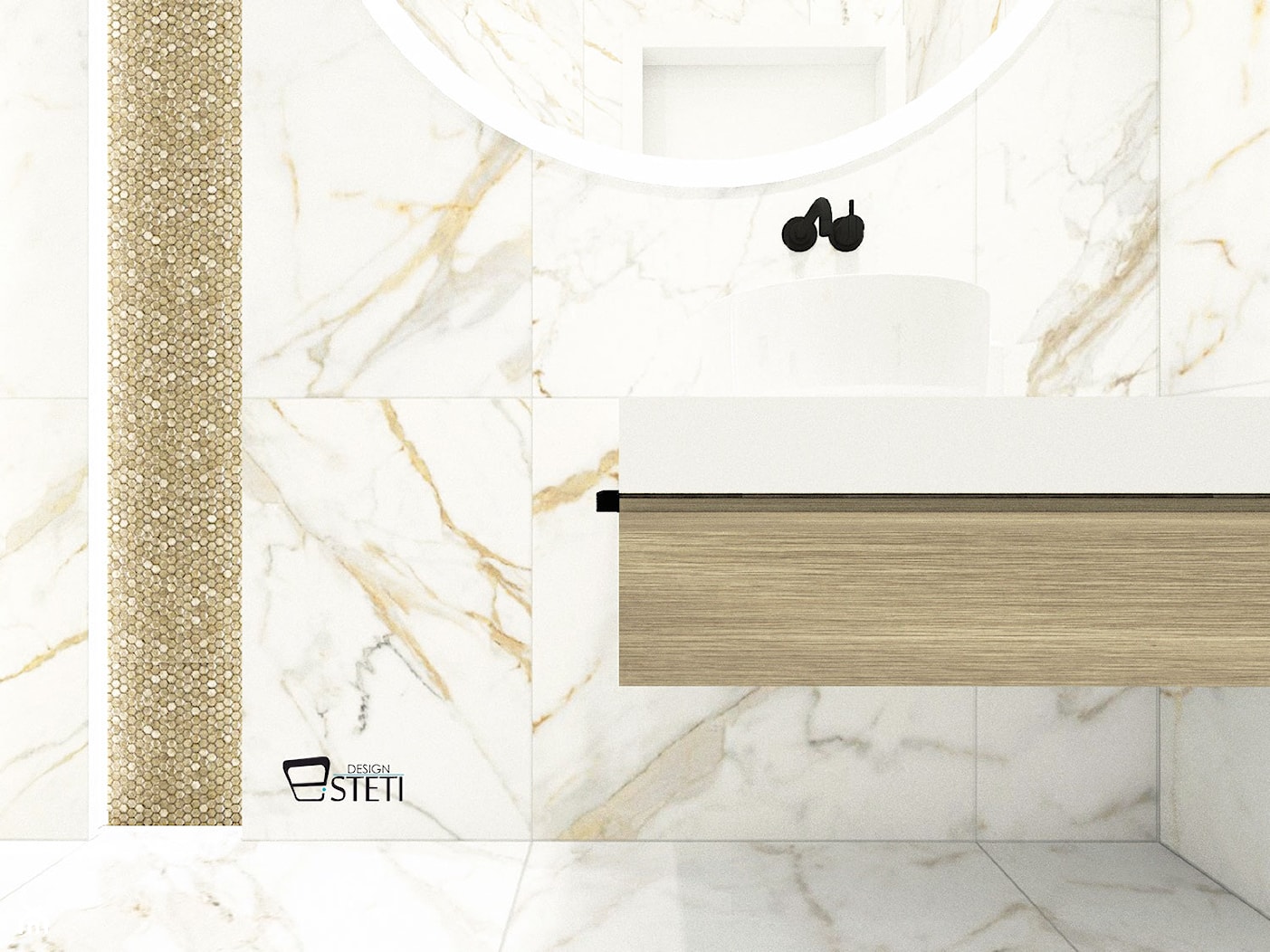 Łazienka w marmurowych płytkach - zdjęcie od Esteti Design - Homebook