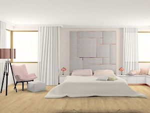 Pudrowy róż i miedź w sypialni - projekt Esteti Design - zdjęcie od Esteti Design
