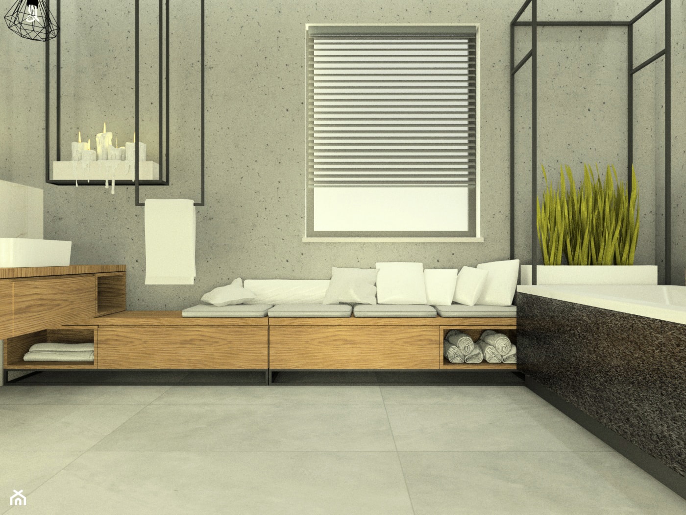 Łazienka z dodatkami drewna i stalowymi konstrukcjami. - zdjęcie od Esteti Design - Homebook