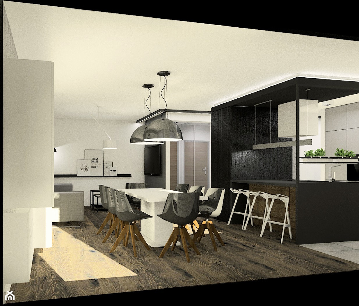 Apartament z czarną wyspą - zdjęcie od Esteti Design - Homebook