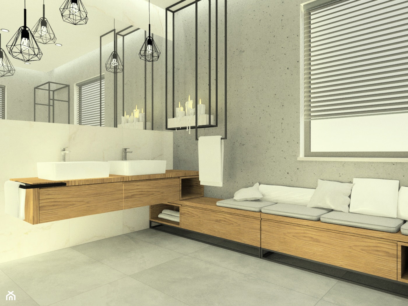 Łazienka z dodatkami drewna i stalowymi konstrukcjami. - zdjęcie od Esteti Design - Homebook