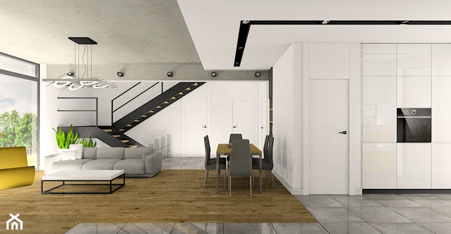 Nowoczesny dom jednorodzinny - Salon, styl nowoczesny - zdjęcie od Esteti Design