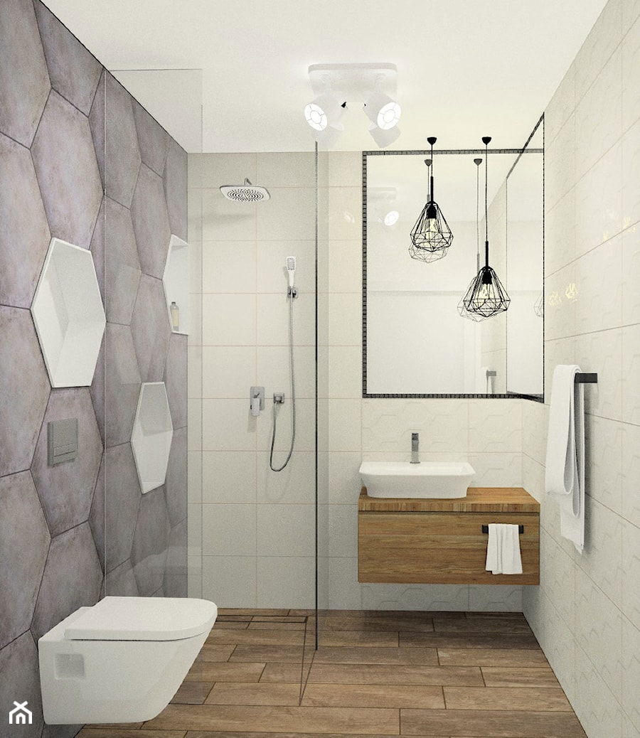 Mała łazienka w domu jednorodzinnym - Mała bez okna łazienka, styl minimalistyczny - zdjęcie od Esteti Design
