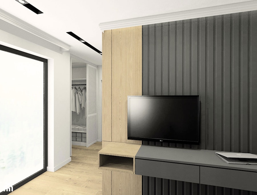 Sypialnia z garderobą - zdjęcie od Esteti Design