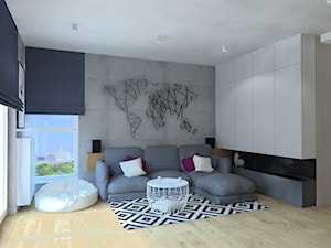 Mieszkanie dla dwojga - Mały szary salon, styl nowoczesny - zdjęcie od Pepe Interiors