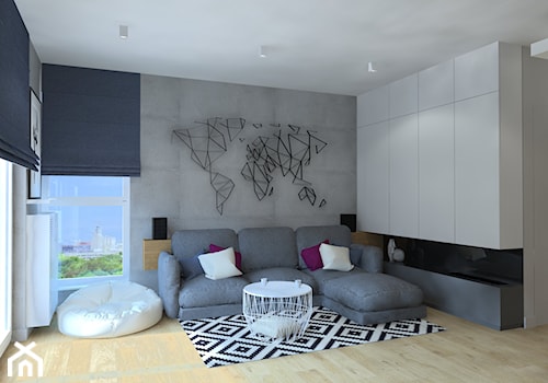 Mieszkanie dla dwojga - Mały szary salon, styl nowoczesny - zdjęcie od Pepe Interiors