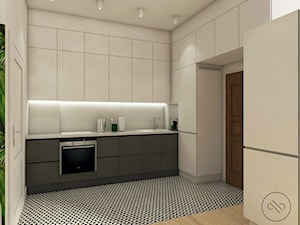 Do wynajęcia! - Średnia otwarta biała z zabudowaną lodówką kuchnia w kształcie litery l, styl nowoczesny - zdjęcie od Pepe Interiors